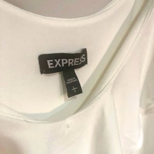 Express Ruffle Tank, White